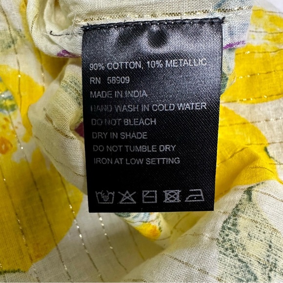 GIANNI BINI Lemon Print Cover-Up TUNIC with Tassels SIZE XL - Picture 6 of 7